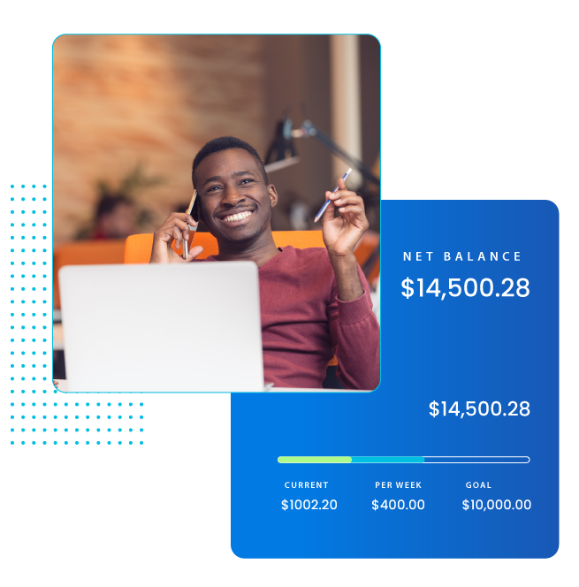 Man using Workzuite on laptop and phone