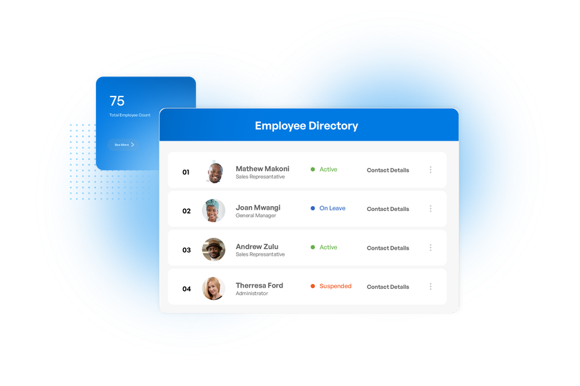 Illustration showing team collaboration within Workzuite HRM